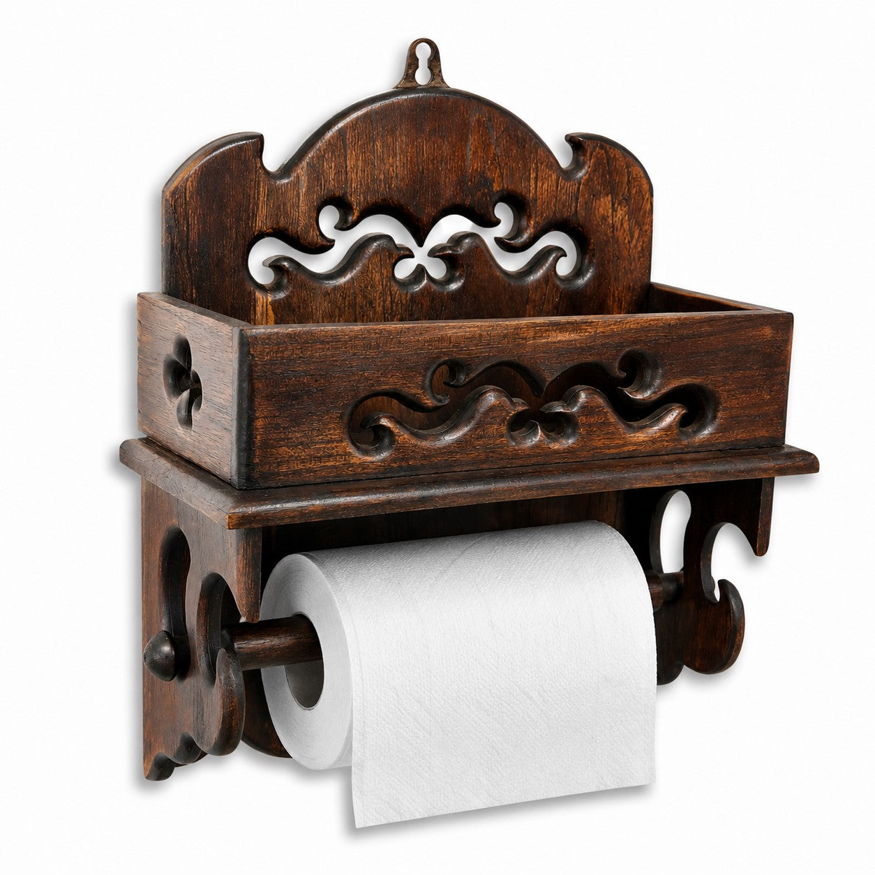 LEKUVIA Wall-Mounted Wooden Paper Towel Holder
