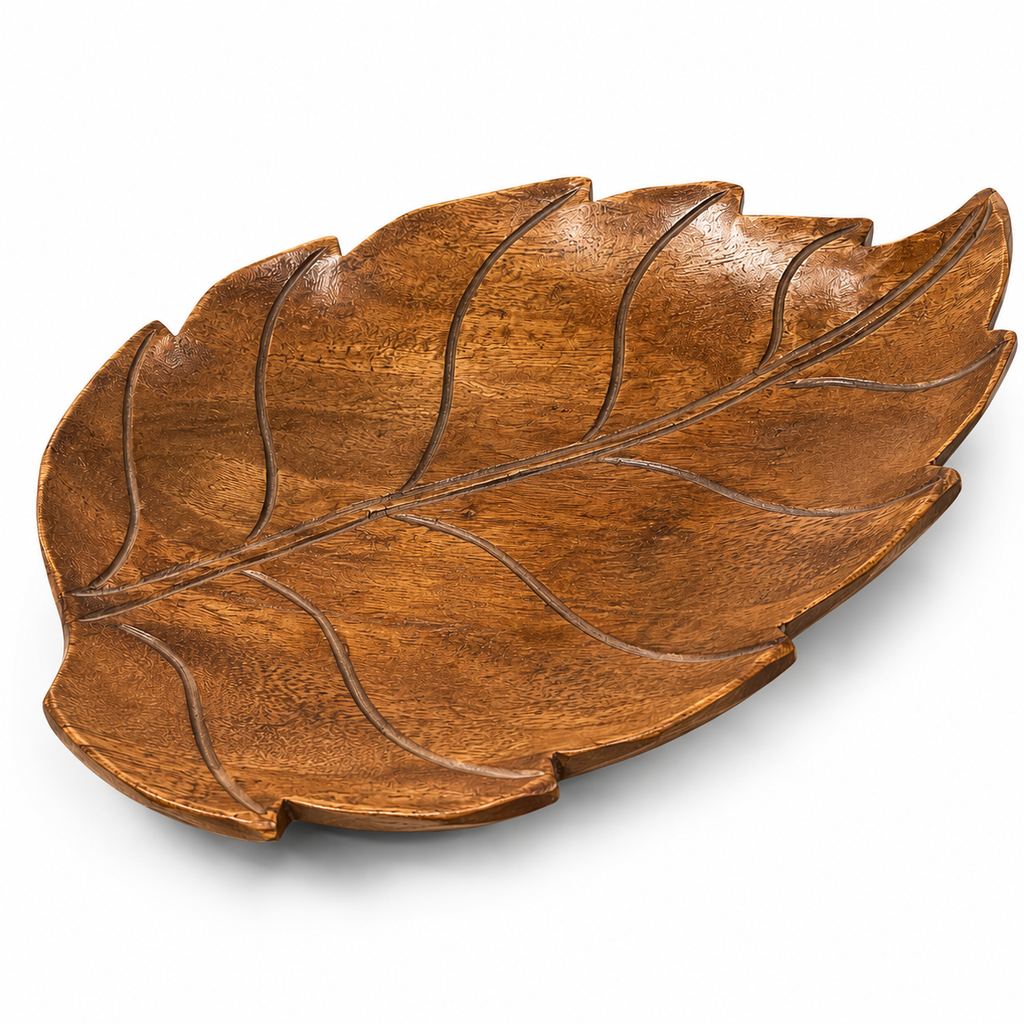 LEKUVIA Thai Leaf Wooden Serving Tray