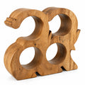 LEKUVIA Carved 4-Bottle Wooden Wine Holder
