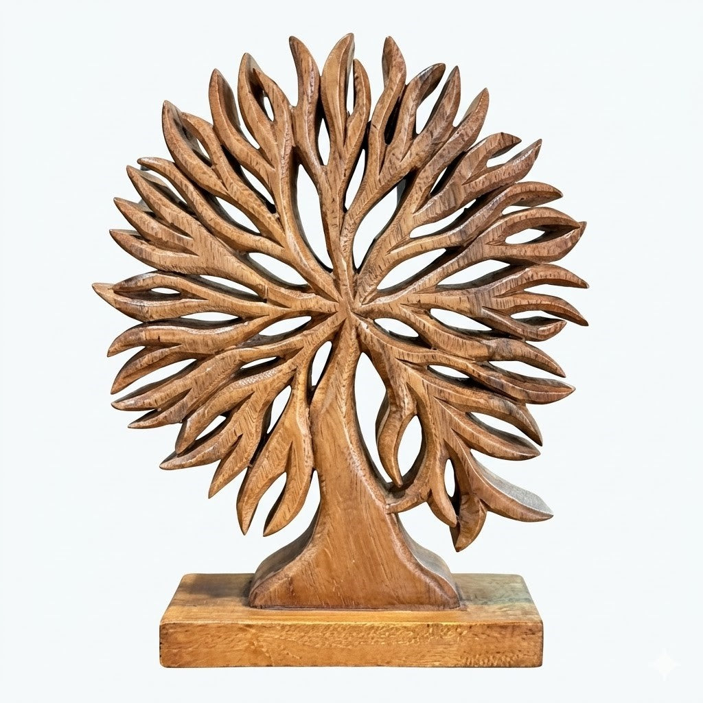 LEKUVIA Carved Wooden Tree Sculpture
