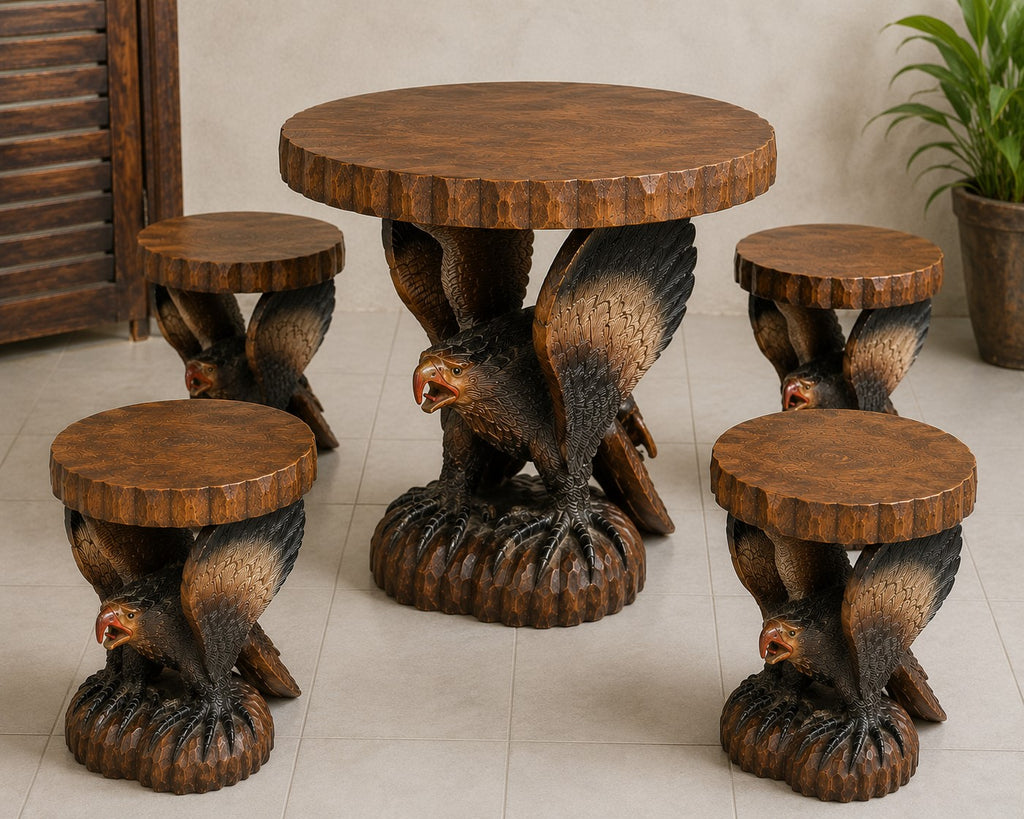 Custom Hand-Carved Animal Tables & Stools