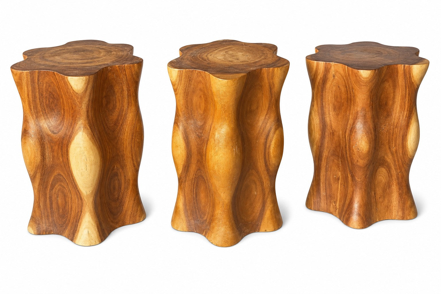 Custom Solid Wood Sculptural Stools & Side Tables | Handcrafted Organic Furniture