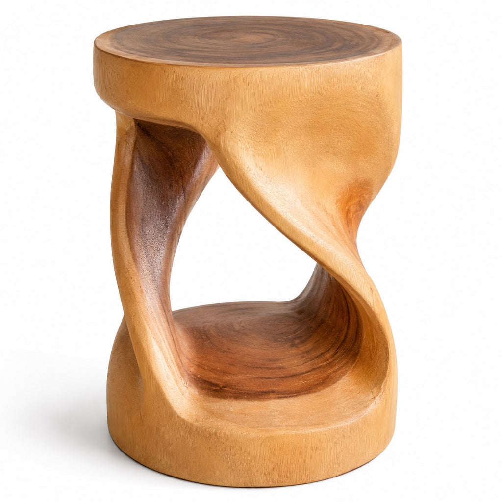 Custom Solid Wood Sculptural Stools & Side Tables | Handcrafted Organic Furniture