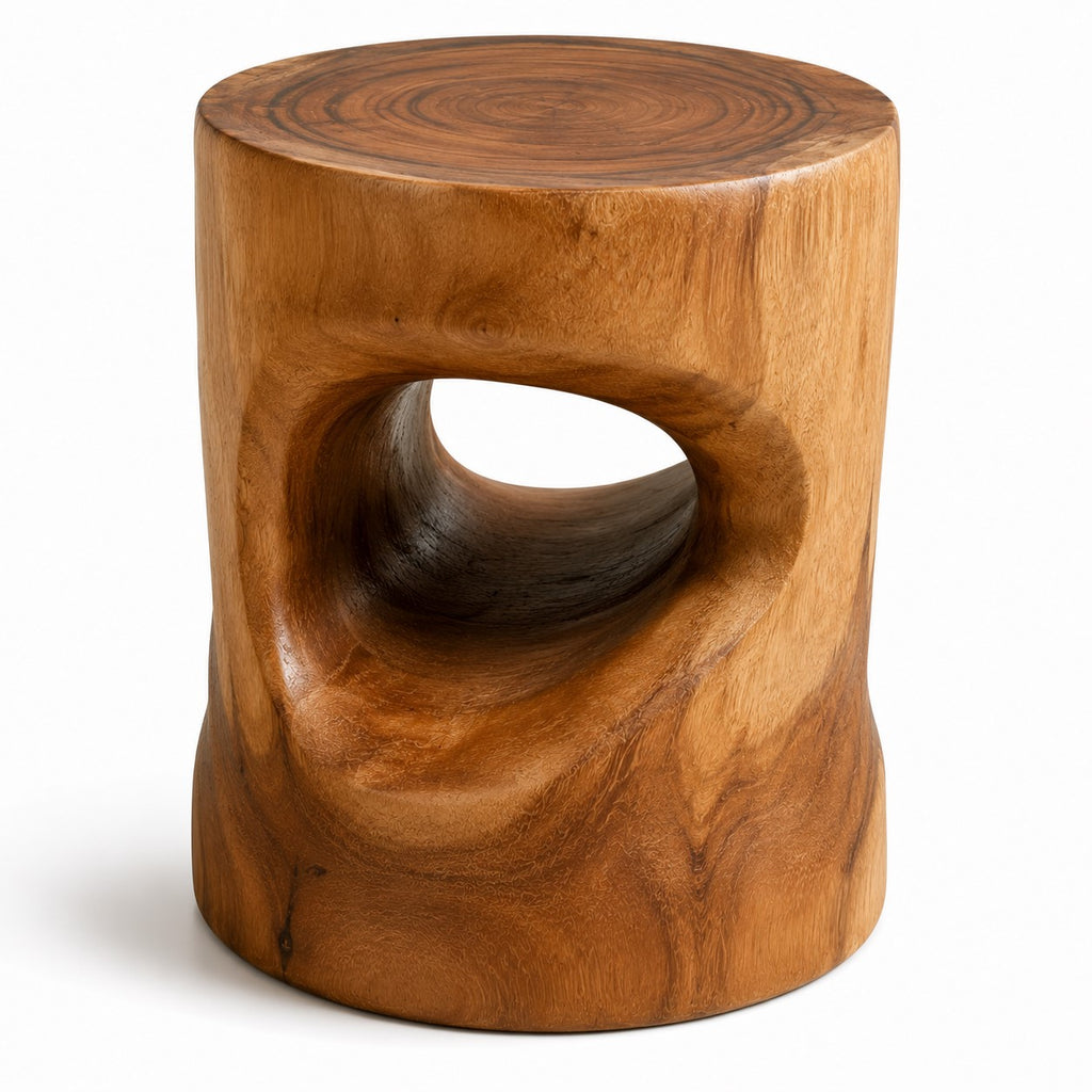 Custom Solid Wood Sculptural Stools & Side Tables | Handcrafted Organic Furniture